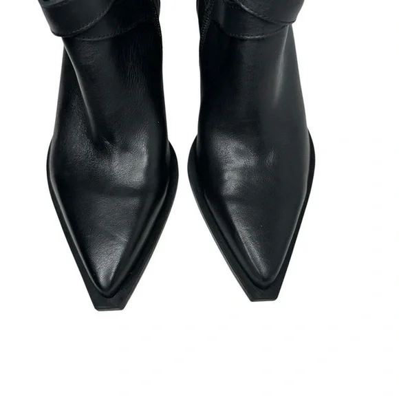 Dolce Vita Black Leather Ankle Boots with Gold Buckles - Picture 7 of 7